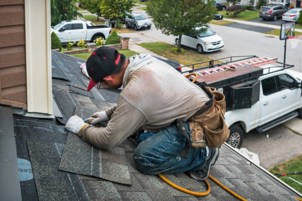 Professional Storm Damage Roof Repair technician working in Hampton, TN